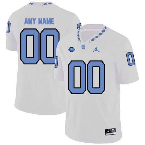 Mens North Carolina Tar Heels Customized White College Football Jersey